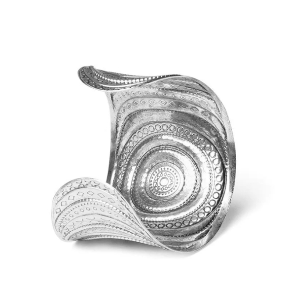 BOHO Silver Tone Turquoise Stone Cuff Bangle - Picture 4 of 5